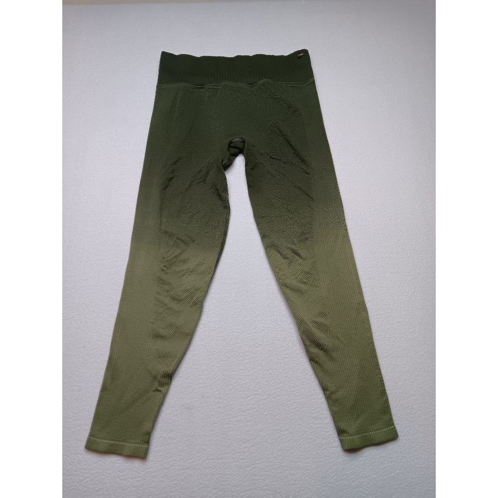 PINK Active Seamless Leggings Olive Green High Waist Ribbed Athletic Womens M